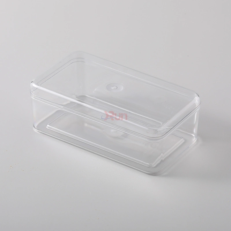 We offer wholesale transparent plastic jars for goods that can be utilized within our plastic boxes with lids to create clear transparent cake box displays for versatile eco friendly dessert packaging.